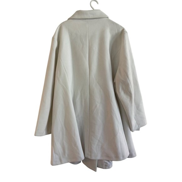 Agnes Orinda Womens Plus Size Coat 4X Polyester White Double-Breasted Long Sleev - Picture 2 of 11